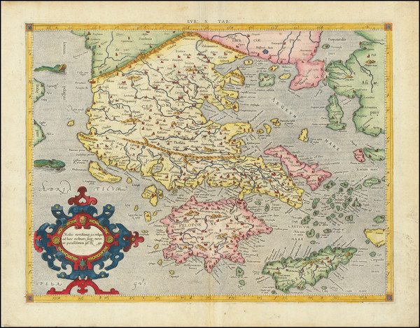 48-Greece Map By  Gerard Mercator