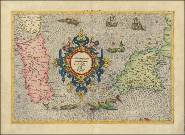 65-Sardinia and Sicily Map By  Gerard Mercator