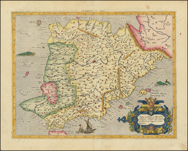 62-Spain and Portugal Map By  Gerard Mercator