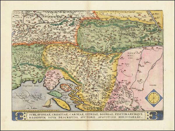 67-Croatia & Slovenia Map By Abraham Ortelius