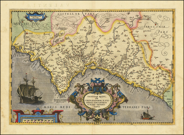 20-Spain Map By Abraham Ortelius