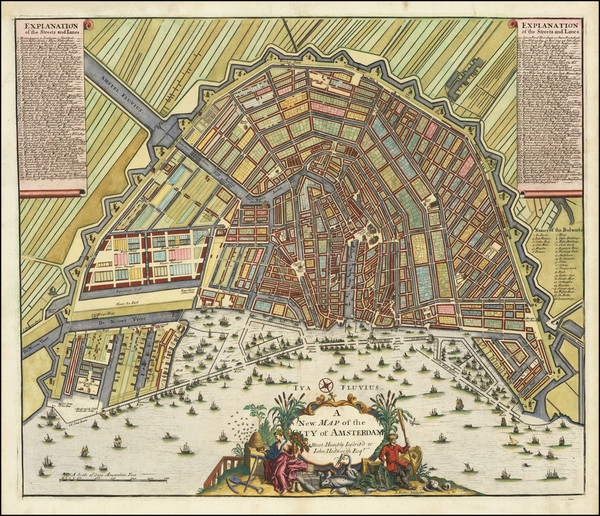 73-Amsterdam Map By John Senex