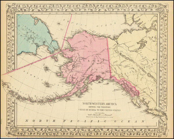 67-Alaska Map By Samuel Augustus Mitchell Jr.