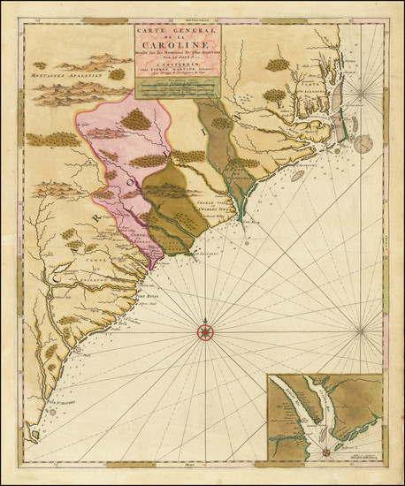 88-Southeast, North Carolina and South Carolina Map By Pierre Mortier