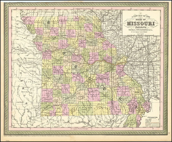 81-Missouri Map By Thomas, Cowperthwait & Co.