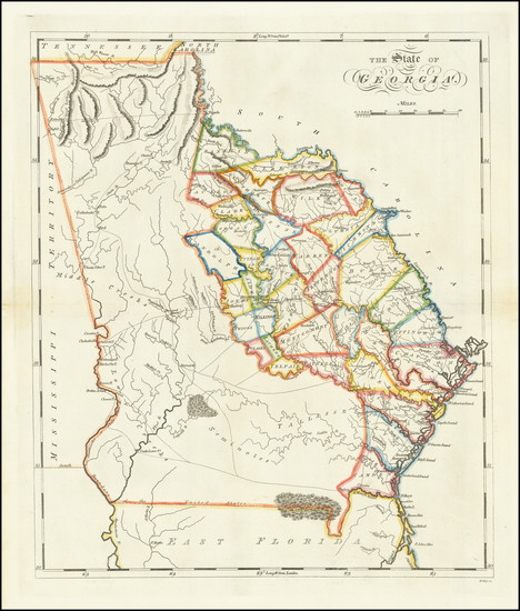 73-Georgia Map By Mathew Carey