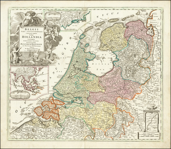 60-New England, Netherlands and Southeast Asia Map By Johann Baptist Homann