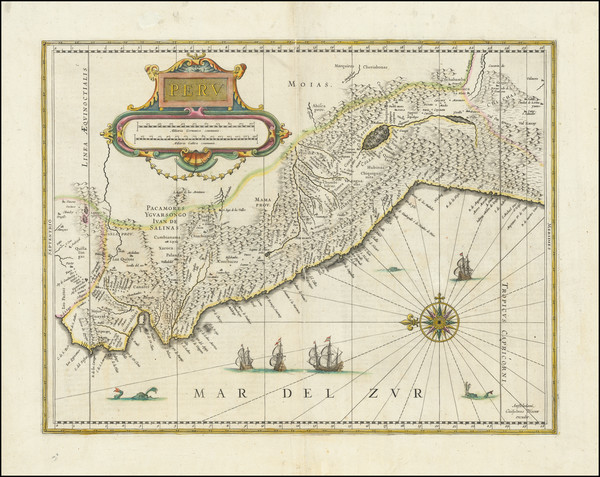 90-Peru & Ecuador Map By Willem Janszoon Blaeu