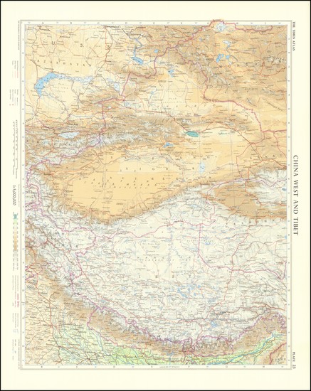 90-China, India and Central Asia & Caucasus Map By John Bartholomew