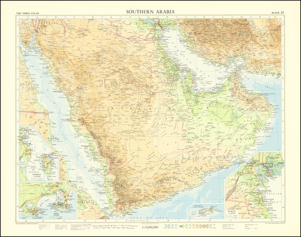 5-Middle East and Arabian Peninsula Map By John Bartholomew