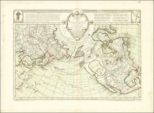 23-Polar Maps, Alaska, North America, Pacific, Russia in Asia and Canada Map By Joseph Nicholas de