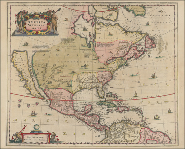 86-North America and California as an Island Map By Henricus Hondius / Jan Jansson