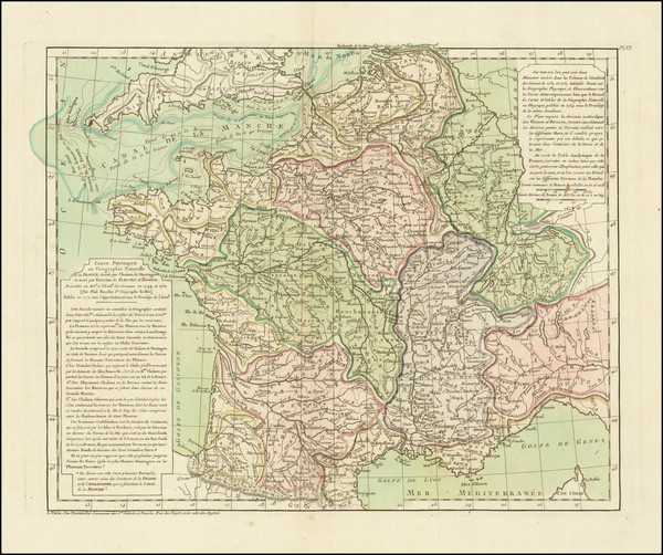 55-France Map By Philippe Buache / Jean-Claude Dezauche