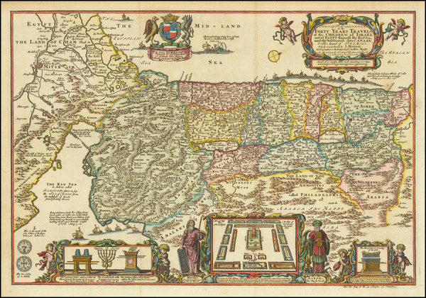 67-Holy Land Map By Joseph Moxon