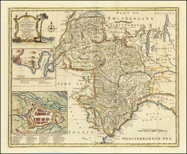 65-Northern Italy Map By Emanuel Bowen