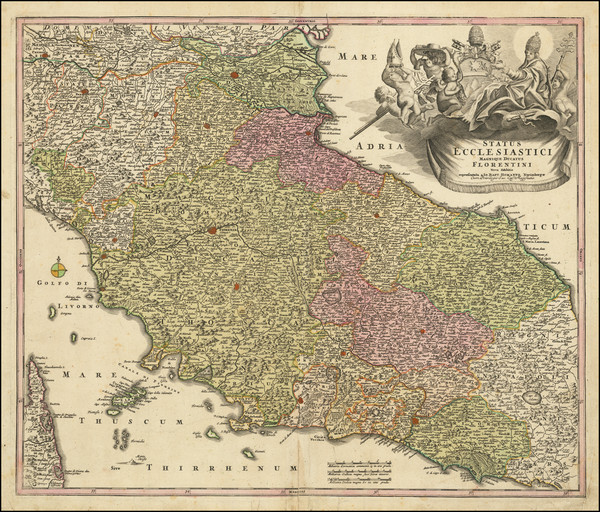 34-Italy Map By Johann Baptist Homann