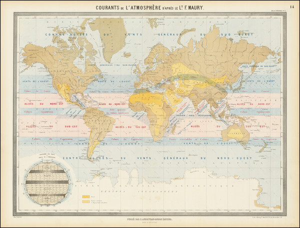 1-World Map By J. Andriveau-Goujon / Matthew Fontaine Maury