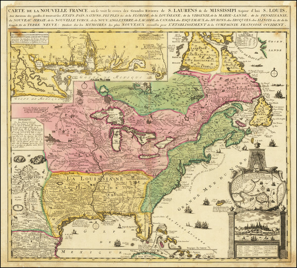 19-United States, South, Southeast, Midwest, North America and Eastern Canada Map By Nicolas de Fe