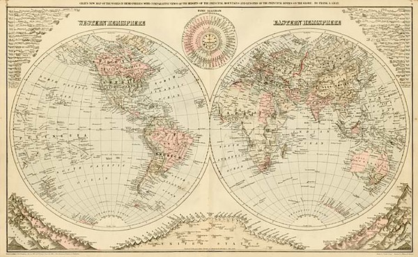 48-World and World Map By O.W. Gray