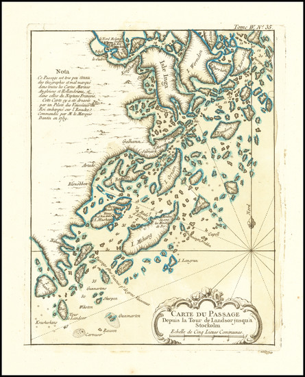 100-Sweden Map By Jacques Nicolas Bellin