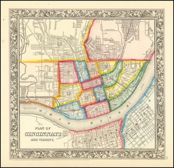 55-Ohio Map By Samuel Augustus Mitchell Jr.