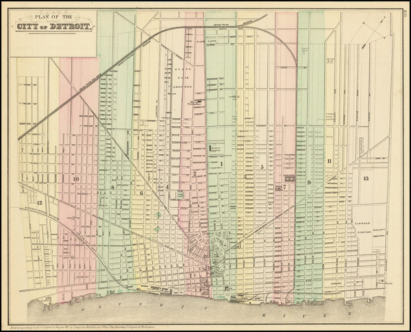 93-Michigan Map By Samuel Augustus Mitchell Jr.