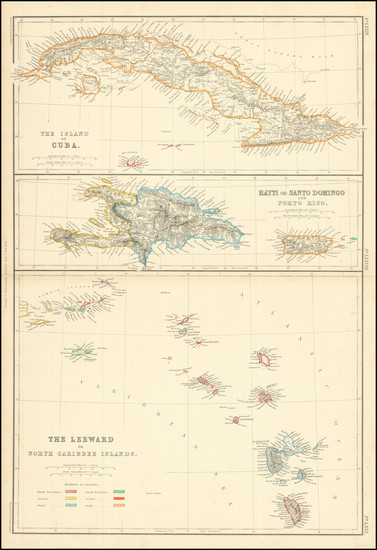 91-Caribbean Map By Blackie & Son / J. W. Lowry