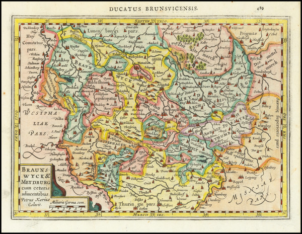 30-Mitteldeutschland Map By Petrus Kaerius