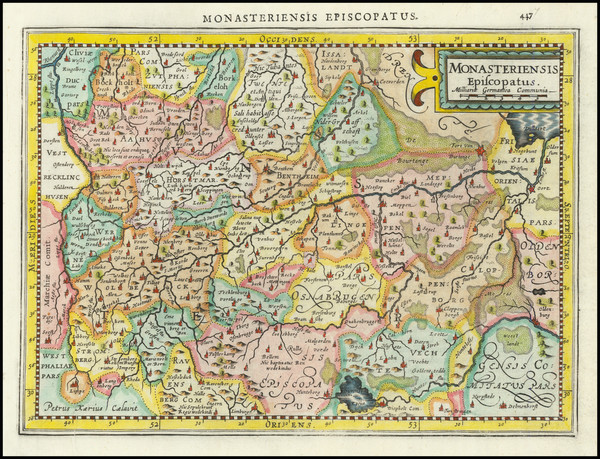 78-Norddeutschland Map By Petrus Kaerius