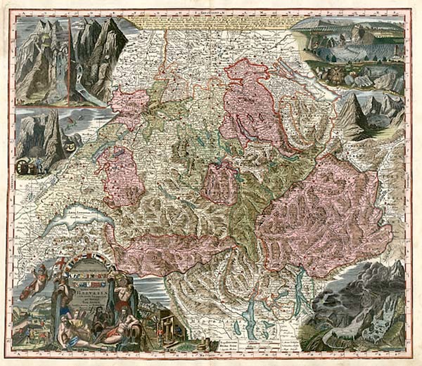 1-Europe and Switzerland Map By Matthaus Seutter