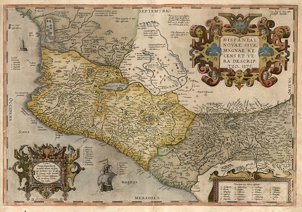 39-Mexico Map By Abraham Ortelius