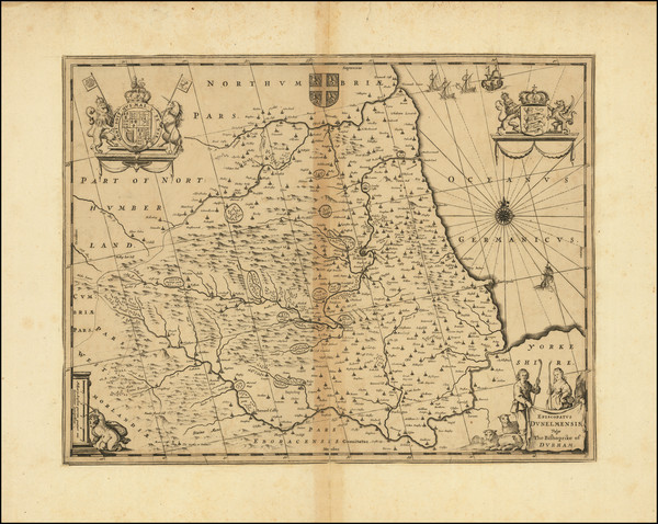 44-British Counties Map By Willem Janszoon Blaeu