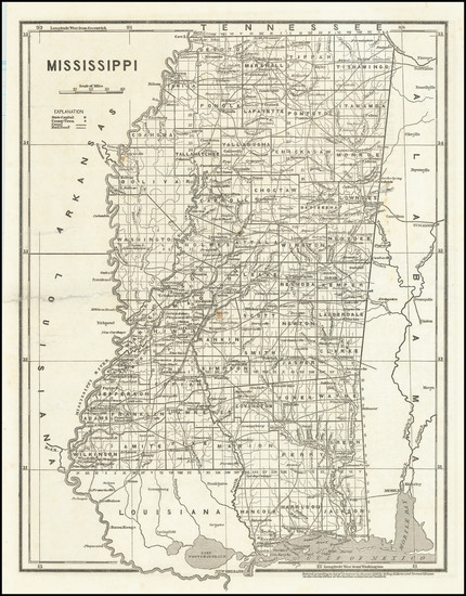 99-Mississippi Map By Sidney Morse  &  Samuel Breese