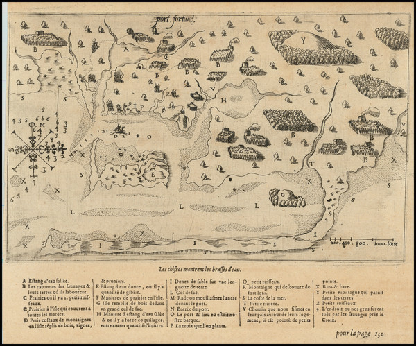 62-Massachusetts Map By Samuel de Champlain