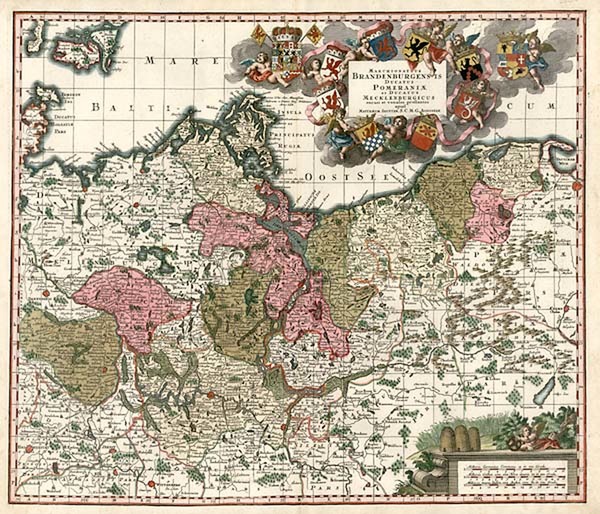 68-Europe, Poland, Baltic Countries and Germany Map By Matthaus Seutter