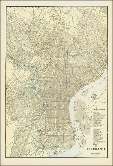 27-Philadelphia Map By George F. Cram