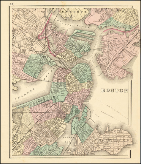 54-Boston Map By O.W. Gray