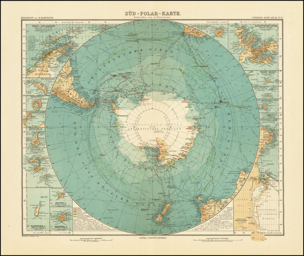 64-Polar Maps Map By Adolf Stieler