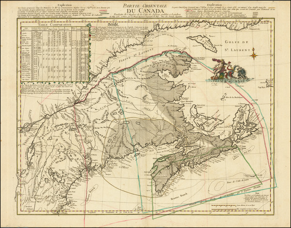 47-New England, Canada and Eastern Canada Map By Georges Louis Le Rouge