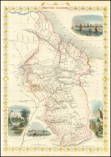 16-Guianas & Suriname Map By John Tallis