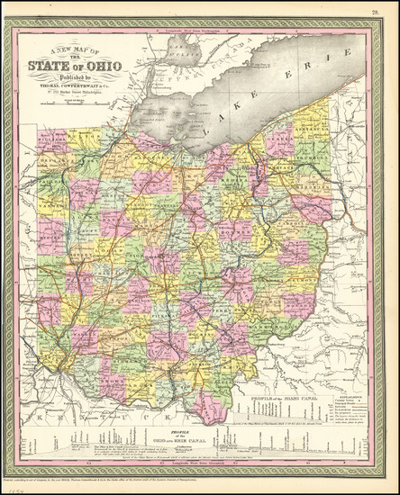 54-Ohio Map By Thomas, Cowperthwait & Co.