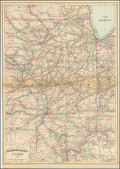 55-Illinois Map By Asher  &  Adams