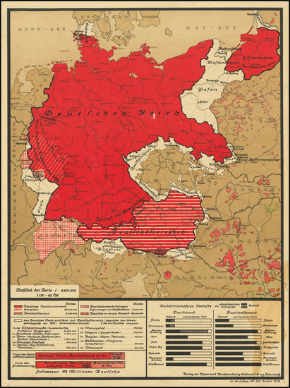 98-Austria, World War II and Germany Map By Verlag der Alpenland Buchhandlung Südmark