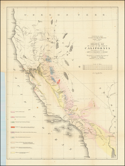 59-California and Geological Map By U.S. Pacific RR Survey