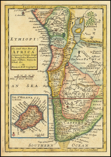 78-South Africa Map By Herman Moll