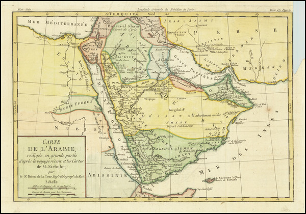 74-Middle East and Arabian Peninsula Map By Louis Brion de la Tour