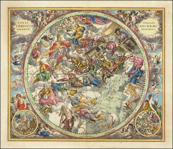 37-Celestial Maps Map By Andreas Cellarius