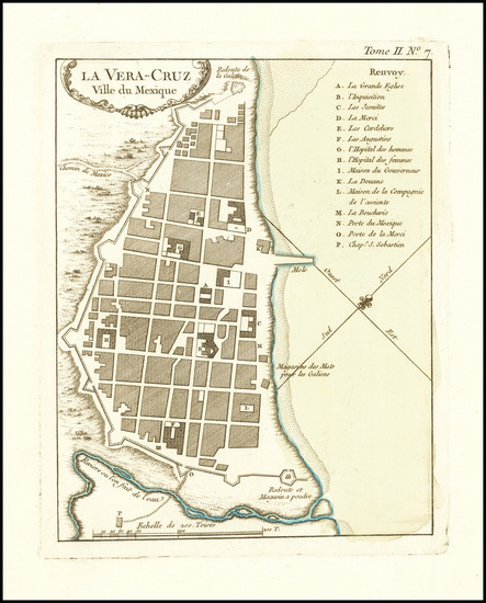 28-Mexico Map By Jacques Nicolas Bellin