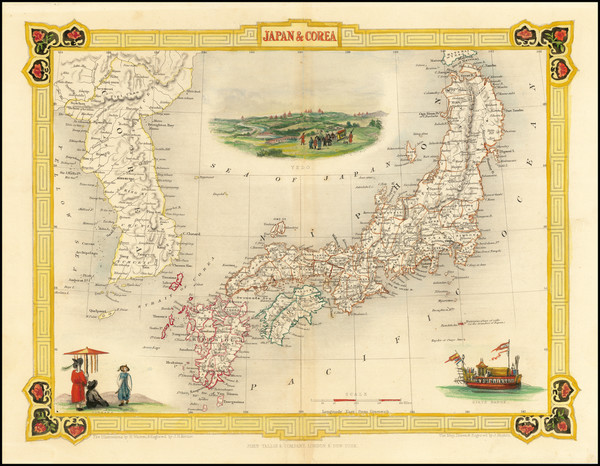 100-Japan and Korea Map By John Tallis