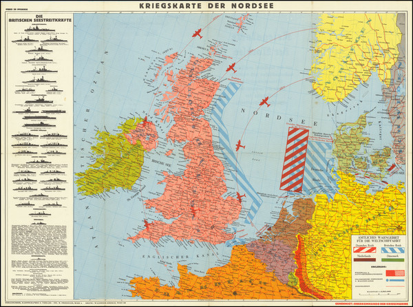 40-British Isles, World War II and Germany Map By Landkartenverlag Freissler